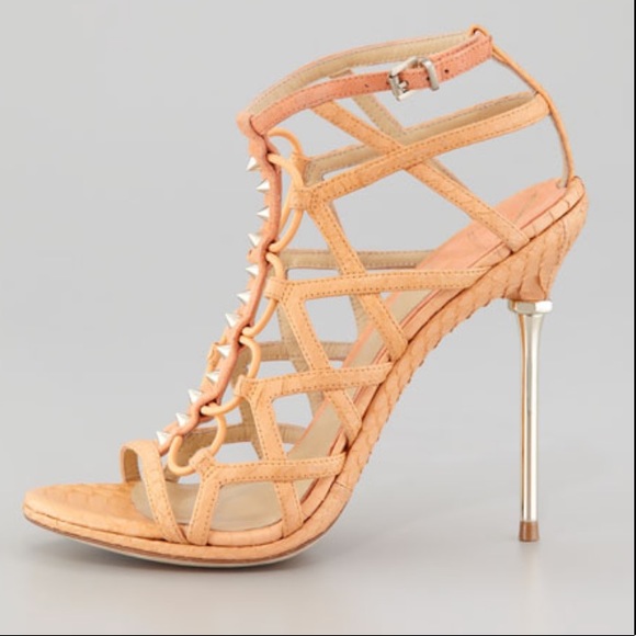 B Brian Atwood Mirante Studded Cage Sandal - Picture 2 of 9